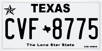 TX license plate CVF8775