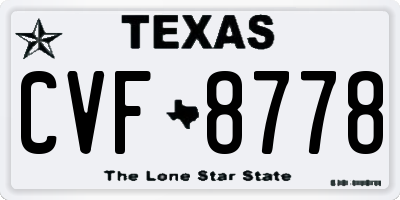 TX license plate CVF8778