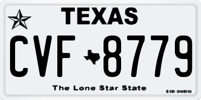 TX license plate CVF8779
