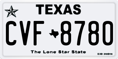 TX license plate CVF8780