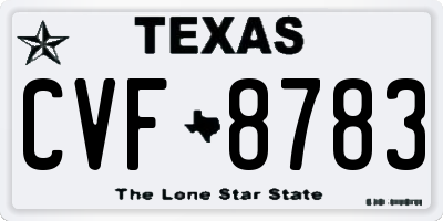 TX license plate CVF8783