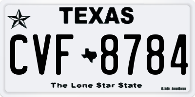 TX license plate CVF8784