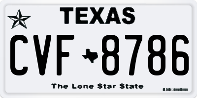 TX license plate CVF8786