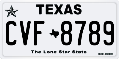 TX license plate CVF8789