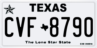 TX license plate CVF8790