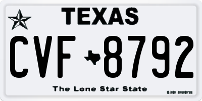 TX license plate CVF8792