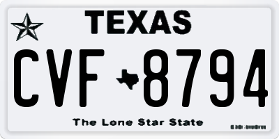 TX license plate CVF8794