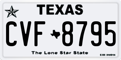 TX license plate CVF8795