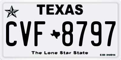 TX license plate CVF8797