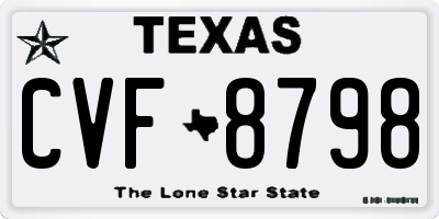 TX license plate CVF8798