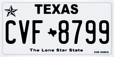 TX license plate CVF8799