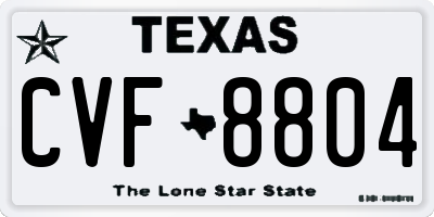 TX license plate CVF8804