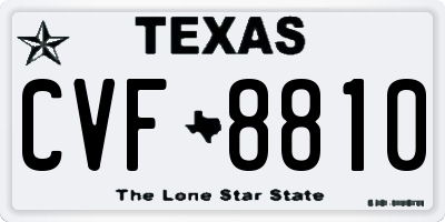 TX license plate CVF8810