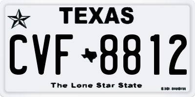 TX license plate CVF8812