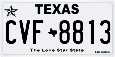 TX license plate CVF8813