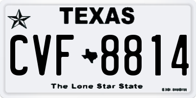 TX license plate CVF8814