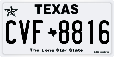 TX license plate CVF8816