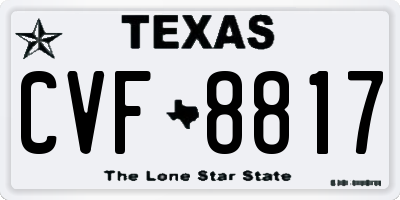 TX license plate CVF8817