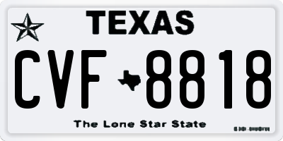 TX license plate CVF8818
