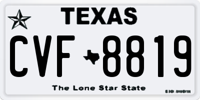 TX license plate CVF8819