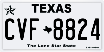 TX license plate CVF8824