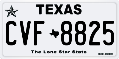 TX license plate CVF8825