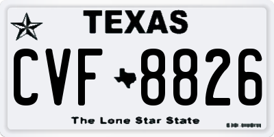 TX license plate CVF8826