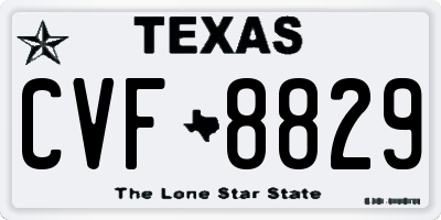 TX license plate CVF8829