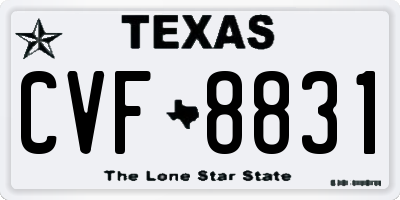 TX license plate CVF8831