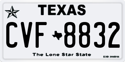 TX license plate CVF8832