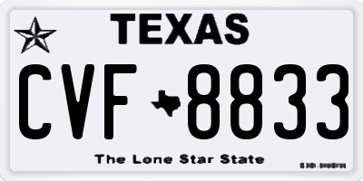TX license plate CVF8833