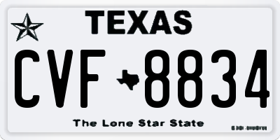 TX license plate CVF8834