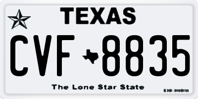 TX license plate CVF8835