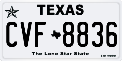 TX license plate CVF8836