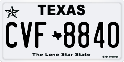 TX license plate CVF8840