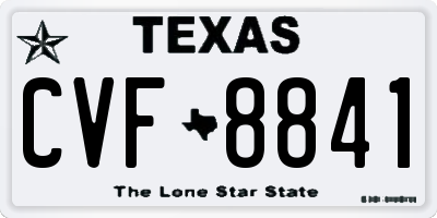 TX license plate CVF8841