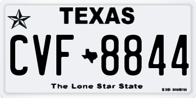 TX license plate CVF8844