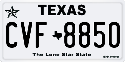 TX license plate CVF8850