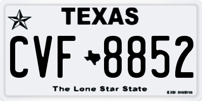TX license plate CVF8852