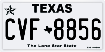 TX license plate CVF8856
