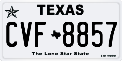 TX license plate CVF8857