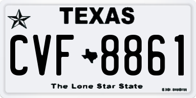 TX license plate CVF8861