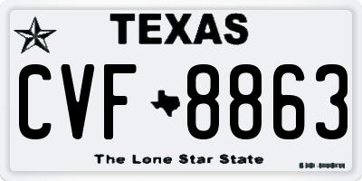 TX license plate CVF8863
