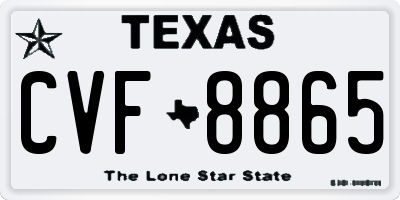 TX license plate CVF8865