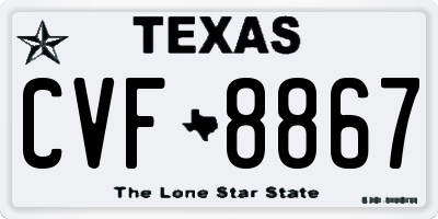 TX license plate CVF8867