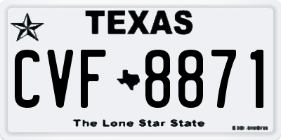 TX license plate CVF8871
