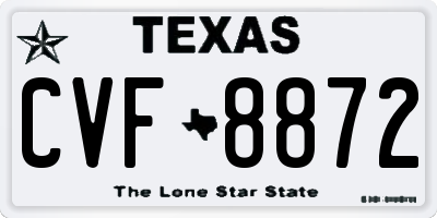 TX license plate CVF8872