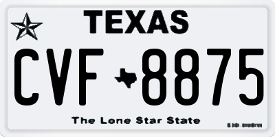 TX license plate CVF8875