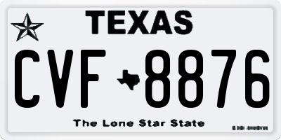 TX license plate CVF8876