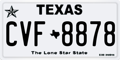 TX license plate CVF8878